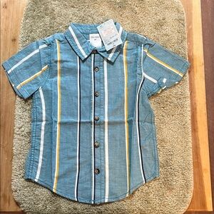 Boys teal striped dress shirt okie dokie brand
